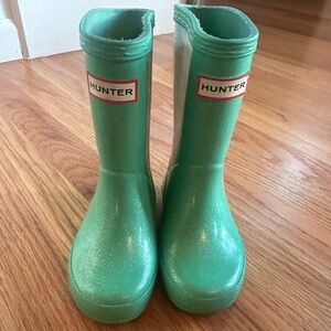 Hunter Green Glitter Boots, Size 7
